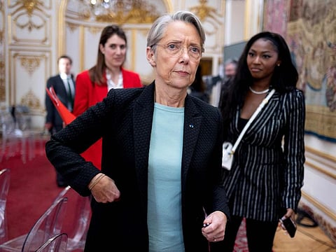 French Prime Minister Elisabeth Borne attends the 4th meeting with the youth in Matignon (Rencontres de la jeunesse de Matignon) as part of the National Refoundation Council (Conseil national de la Refondation, CNR), in Paris on March 18, 2023.