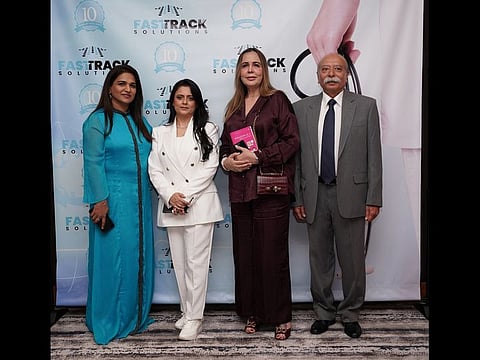 Dr. Shanila Laiju, Group CEO Medcare Hospitals & Medical centres, Seema Zaidi ,Founder Fast Track Solution, Dr. Shama Nawaz, Head of the Department of Obstetrics and Gynaecology, Al Zahra hospital,  Sharjah, and Abraham Qaiser