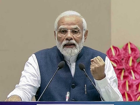 Prime Minister Narendra Modi addresses at the inauguration of the new International Telecommunication Union (ITU) Area office and Innovation Centre, in New Delhi on Wednesday, March 22, 2023. 