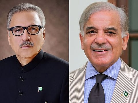 Pakistan President Arif Alvi and Prime Minister Shehbaz Sharif.