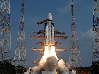ISRO's LVM3 rocket lifts off from Sriharikota in March 2023. The launch vehicle will also power India's Gaganyaan human spaceflight mission.