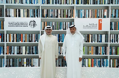 The partnership between the Mohammed Bin Rashid Library (MBRL) and the Sultan Bin Ali Al Owais Cultural Foundation was formalised in a signing ceremony by Dr. Mohammed Salem Al Mazrooei, Board Member of Mohammed Bin Rashid Foundation, and Ibrahim Al Hashemi, Executive Director of the Sultan Bin Ali Al Owais Cultural Foundation.