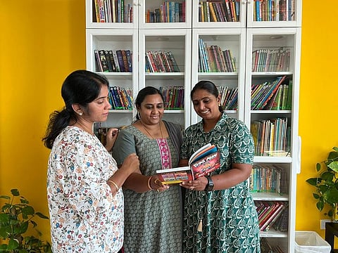(from left) Aparna Hariharan, Archana Rajesh Kumar and Supraja Ramakumar came together to launch Pick2Read
