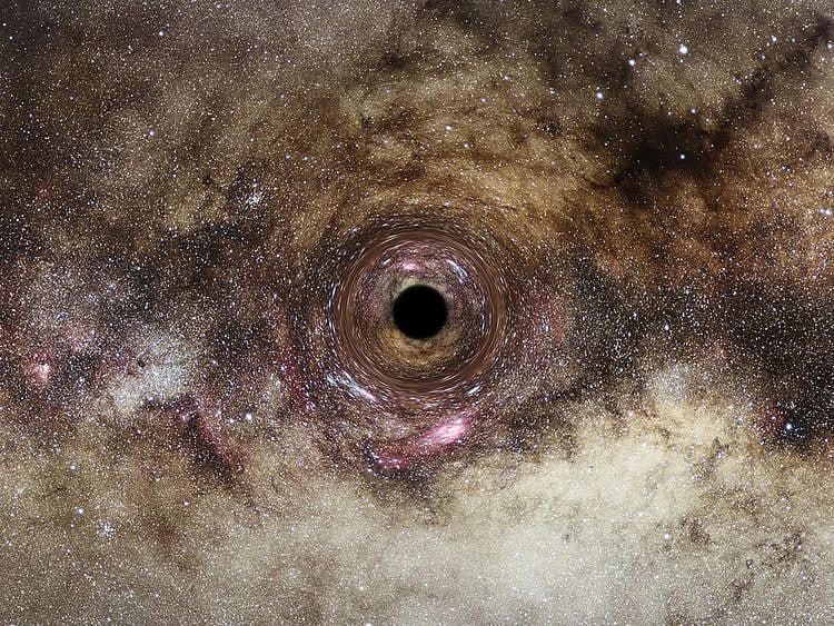 An artist’s impression of a black hole in the Milky Way galaxy