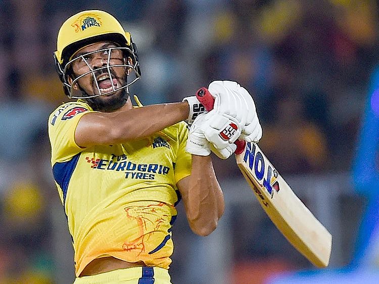 Chennai Super Kings' Ruturaj Gaikwad plays a shot during the IPL match against Gujarat Titans at the Narendra Modi Stadium in Ahmedabad on March 31, 2023. 