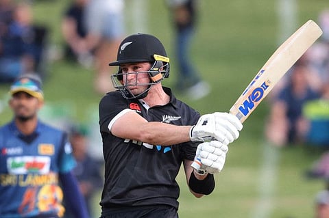 New Zealand's Will Young plays a cut during his knock against Sri Lanka in the third One Day International on Friday.