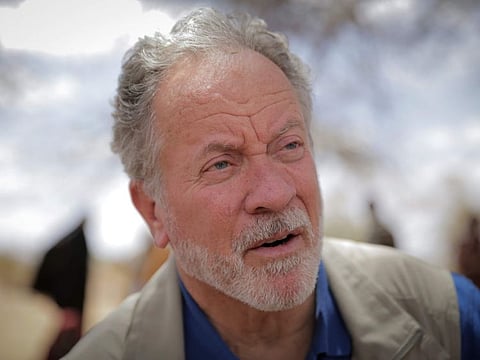 World Food Program chief David Beasley speaks to The Associated Press in the village of Wagalla in northern Kenya Aug. 19, 2022. 