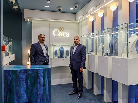 Kiran and Anil Pethani, Founders of Cara Jewellers at their newly opened shop in Burlington Arcade, London  