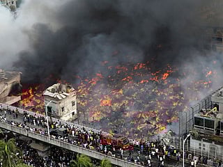 In Photos: Massive Fire races through clothing market in Bangladesh capital Dhaka 