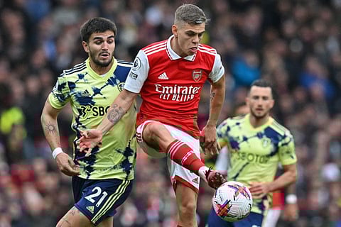 Belgian midfielder Leandro Trossard (right) has been a big hit for Arsenal since his move from Brighton. 
