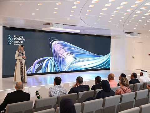Hind Al Huwaidi, managing director of BEEAH Education, announcing details of the awards