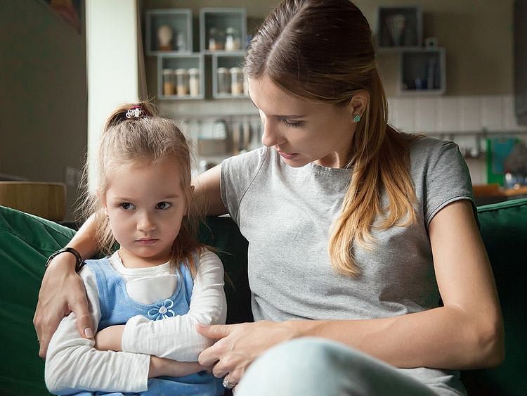 A mother with angry child