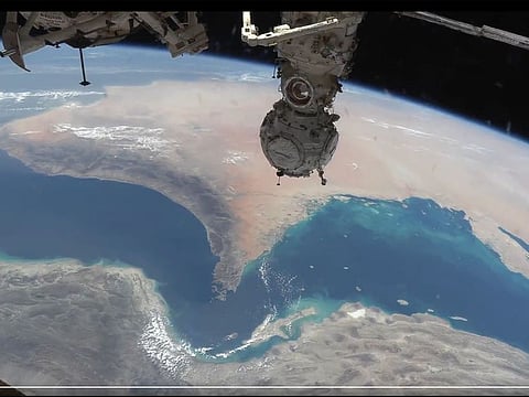 Screen grab of a video shared by UAE astronaut Sultan Al Neyadi showing a stunning ‘space tour’ of the Arabian Peninsula from the International Space Station (ISS)