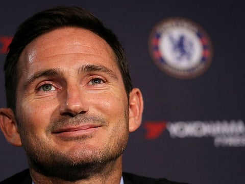 Chelsea's newly appointed head coach Frank Lampard attends his unveiling press conference at Stamford Bridge in London.