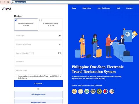 Outbound passengers must fill out the online departure cards via the eTravel portal — etravel.gov.ph — from 72 hours or three hours prior to departure from May 1, 2023, according to Philippine immigration authorities.