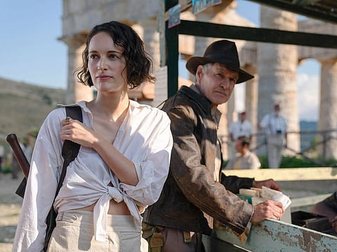 Phoebe Waller-Bridge and Harrison Ford in 'Indiana Jones and the Dial of Destiny'.