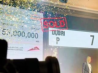 Dubai number plate P7 sold for record Dh55 million at 'Most Noble Numbers' charity auction