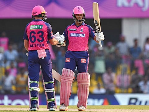Rajasthan Royals' Yashasvi Jaiswal (right) and Jos Buttler were in hot form in the IPL clash against Delhi Capitals in their last outing. The pair will hope to score heavily again against Chennai tomorrow. 