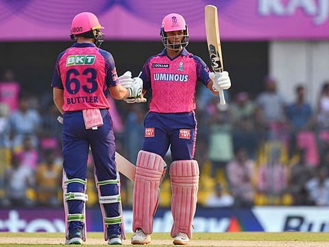 Rajasthan Royals' Yashasvi Jaiswal (right) and Jos Buttler were in hot form in the IPL clash against Delhi Capitals in their last outing. The pair will hope to score heavily again against Chennai tomorrow. 
