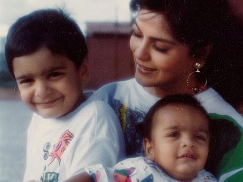 Zeenat Aman with her sons