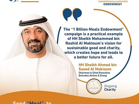  Emirates airline joins a growing list of contributors to the “1 Billion Meals Endowment” campaign,