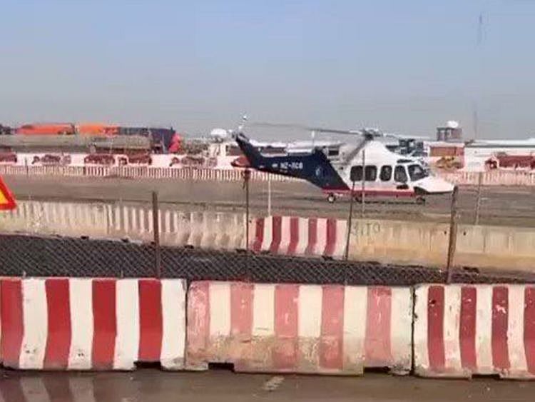  A rescue helicopter near the accident site in Riyadh.