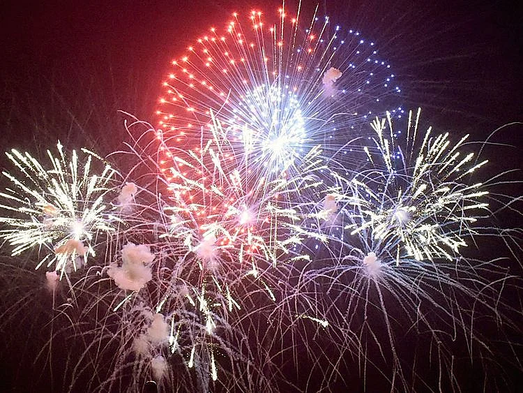 Fireworks at Yas Island in Abu Dhabi on Saturday midnight to celebrate the New Year 2017.