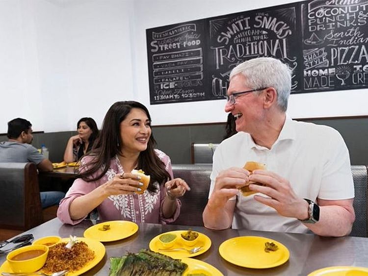 Madhuri Dixit and Tim Cook