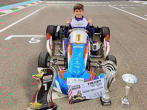 Pierre Abou Diwan won the UAE Rotax Max Challenge championship in the Micro Max category during 2022-2023, his debut season.