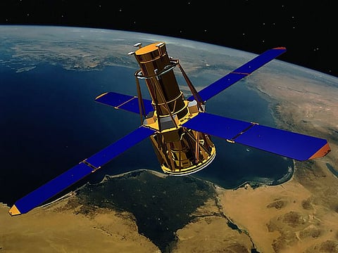 This illustration provided by NASA depicts the RHESSI (Reuven Ramaty High Energy Solar Spectroscopic Imager) solar observation satellite.