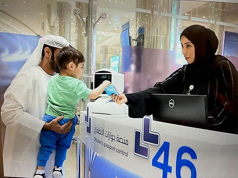 The new passport platform for children at Terminal 3 in Dubai airport. 