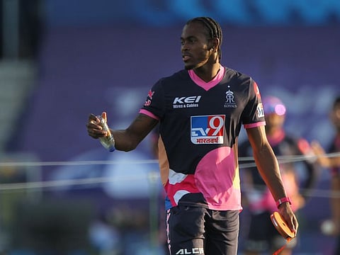 Jofra Archer of Rajasthan Royals during the practise session. The England pacer is exected to return in full steam this week. 