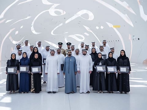 His Highness Sheikh Mohammed bin Rashid Al Maktoum, Vice President, Prime Minister and Ruler of Dubai at the graduation ceremony of the new batch at Mohammed bin Rashid Centre for Leadership Development Programme.