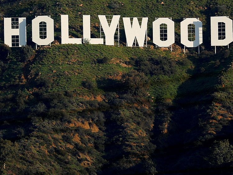 The iconic Hollywood sign is shown on a hillside above a neighborhood in Los Angeles California, U.S., February 1, 2019.