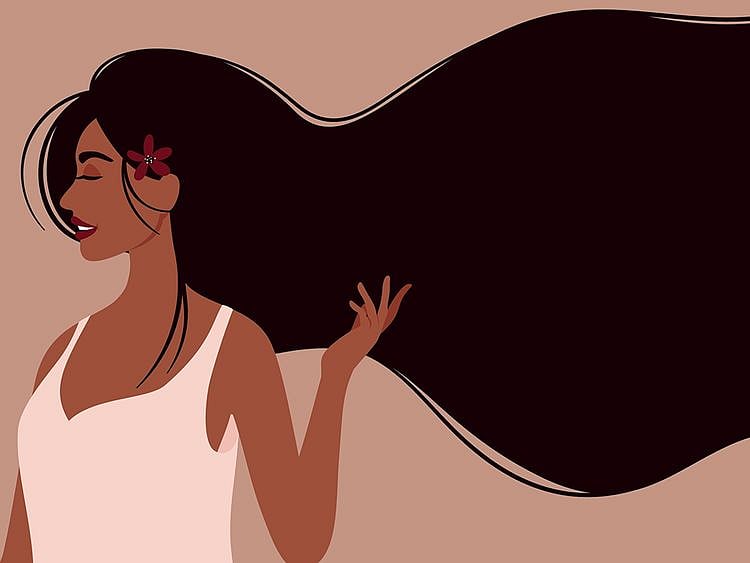 Woman with long hair 