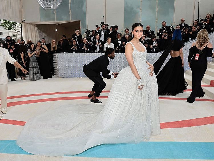Alia Bhatt attends The 2023 Met Gala Celebrating "Karl Lagerfeld: A Line Of Beauty" at The Metropolitan Museum of Art on May 01, 2023 in New York City.  