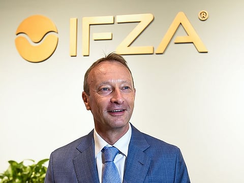 IFZA CEO Jochen Knecht at AICE 2023 in Dubai.