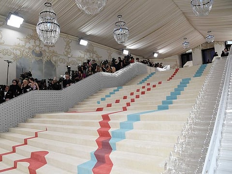 The red carpet at The Metropolitan Museum of Art's Costume Institute benefit gala celebrating the opening of the "Karl Lagerfeld: A Line of Beauty" exhibition on Monday, May 1