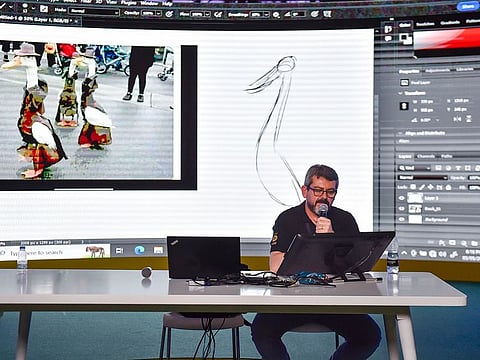 Sandro Cleuzo during his workshop at Sharjah Animation Conference