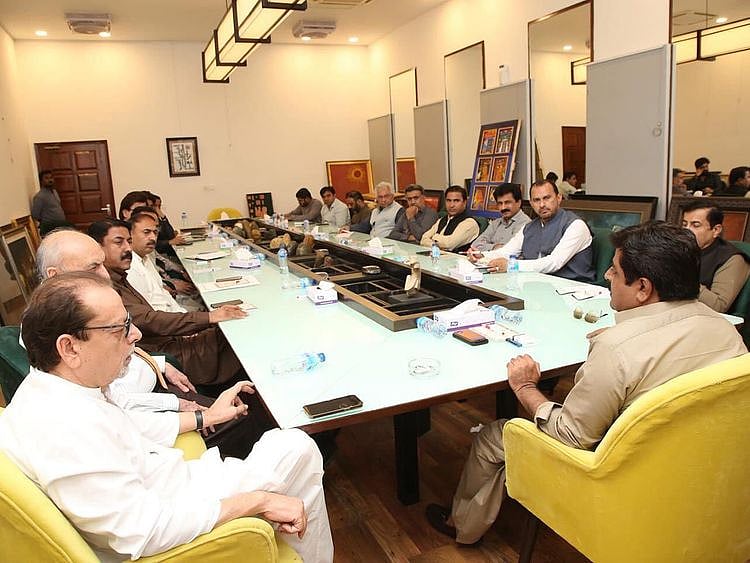 Sindh Culture Minister, Syed Sardar Ali Shah, chairing a meeting with office-bearers of Arts Councils in the province.