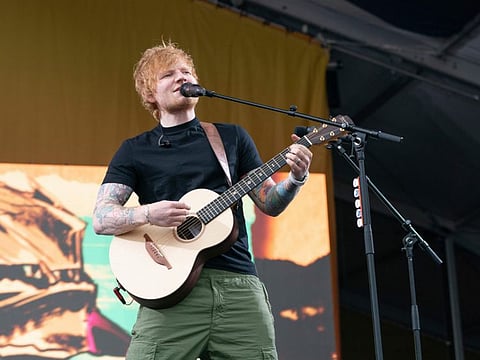 Ed Sheeran performs at the 2023 New Orleans Jazz & Heritage Festival on Saturday, April 29, 2023.
