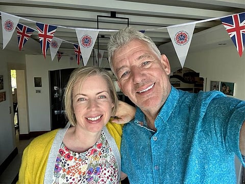 Dubai Airports CEO Paul Griffiths and his music composer wife Joanna Marsh at their bedecked home in Dubai.  