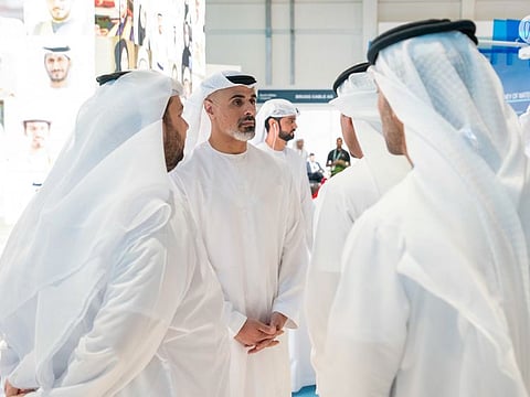  Sheikh Khaled bin Mohamed bin Zayed Al Nahyan interacts with participants at the Congress in the capital on Tuesday