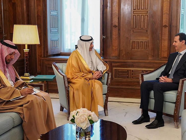 Saudi Arabia’s ambassador to Jordan, Nayef bin Bandar Al Sudairi, delivered the invitation to Assad.