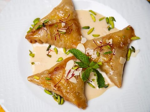Dessert: Burfee samosa