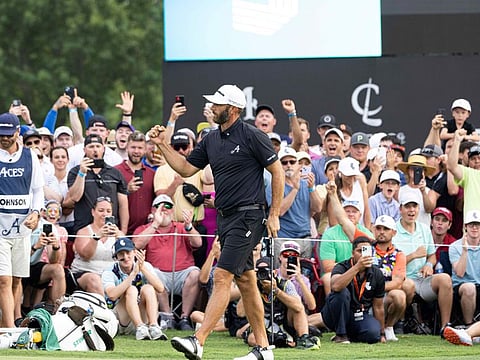 Captain Dustin Johnson of 4Aces GC wins in a playoff at Cedar Ridge Country Club (LIV Golf)