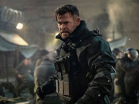 Chris Hemsworth in a still from Extraction 2