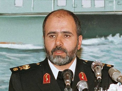 This file picture dated November 21, 1998 shows Iranian rear-admiral Ali-Akbar Ahmadian during a press conference held in Tehran. Iran's President Ebrahim Raisi on May 22 appointed Ahmadian as the new secretary of the Supreme National Security Council, replacing longtime chief and leading Gulf mediator Ali Shamkhani. 