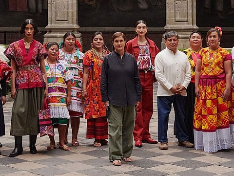 Maria Grazia Chiuri (centre) celebrates Frida Kahlo’s life and work as well as Mexican artistry in craftsmanship with the new Dior Cruise ’24 collection.