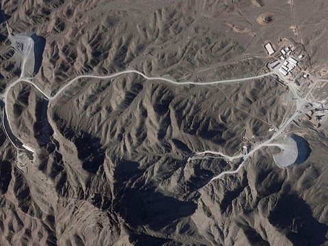 This satellite photo from Planet Labs PBC shows construction on a new underground facility at Iran's Natanz nuclear site.
